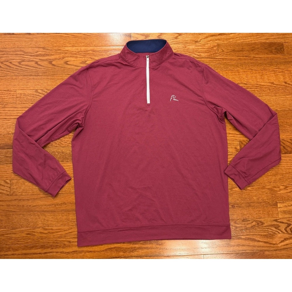 Rhoback Golf Q Zip 1/4 Zip Performance Pullover Mens Large Burgundy Maroon